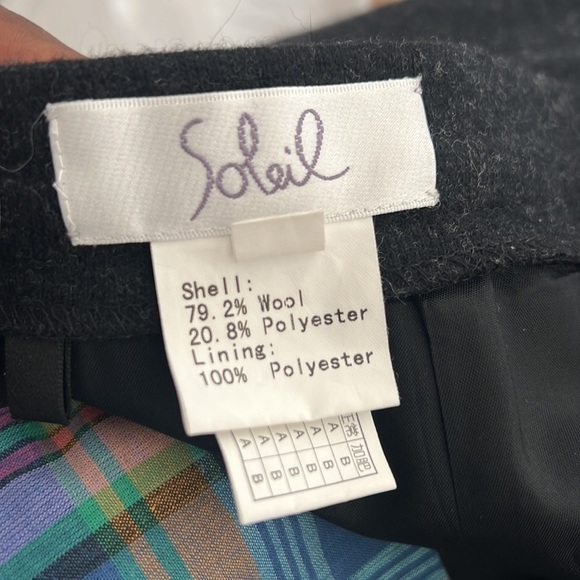 Soleil Women’s Woolen Grey/Black Skirt Size Large - Picture 6 of 8